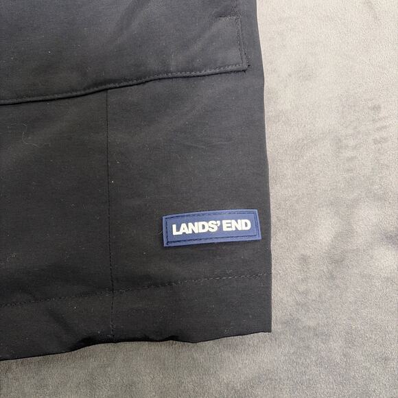 Lands End Waterproof Windproof Hooded Squall Jacket Sz Lg 14-16 Anti-Static BLK - Picture 2 of 16